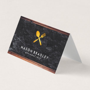 Tarjeta De Visita Utensilios de madera rústica