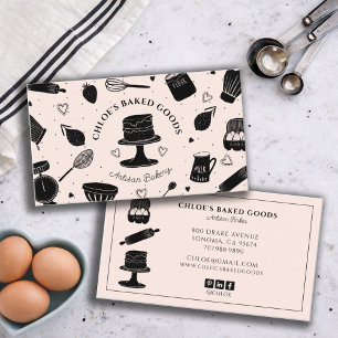 Tarjeta De Visita Utensilios de repostería adorables panadería