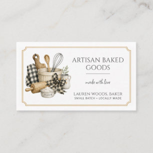 Tarjeta De Visita Utensilios de repostería Panadero artesanal Panade
