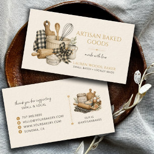 Tarjeta De Visita Utensilios de repostería Panadero artesanal Panade