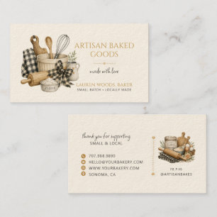 Tarjeta De Visita Utensilios de repostería Panadero artesanal Panade
