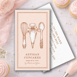 Tarjeta De Visita Utensilios de repostería para panadería de cupcake