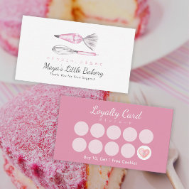 Tarjeta De Visita Utensilios de repostería rosa polvoriento Lealtad 