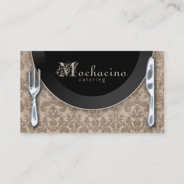 Tarjeta De Visita Utensilios de restauración Cutlery Plate Beige (Anverso)