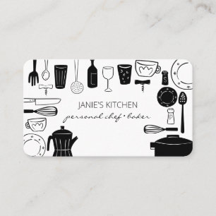Tarjeta De Visita Utensilios Modernos de Cocina y Repostería