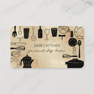 Tarjeta De Visita Utensilios modernos de horneado y cocina