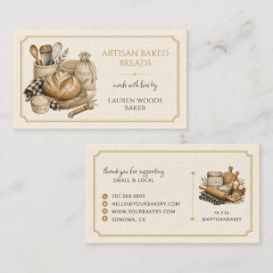 Tarjeta De Visita Utensilios para Panadería de Pan Artesanal