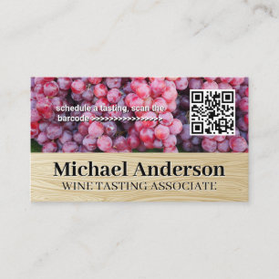 Tarjeta De Visita Uvas de vino   Código de barras QR   Grano de made