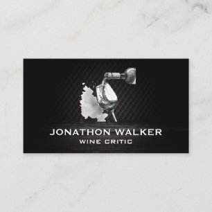 Tarjeta De Visita Uvas de vino y una botella de vino