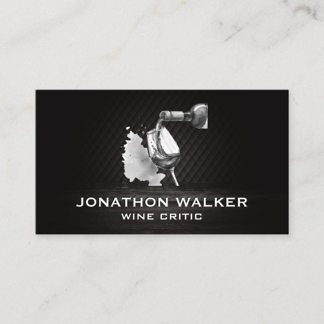 Tarjeta De Visita Uvas de vino y una botella de vino (Anverso)