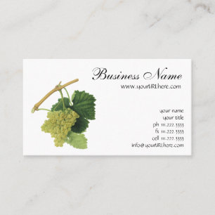 Tarjeta De Visita Uvas para Vino Blanco en la Vid, Frutas Comestible