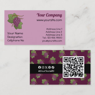 Tarjeta De Visita Uvas rojas