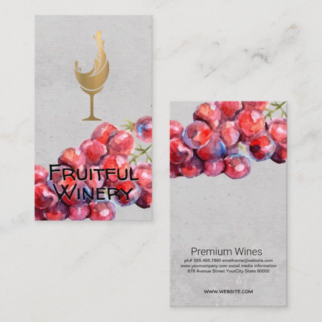 Tarjeta De Visita Uvas vitivinícolas | Sommelier (Anverso / Reverso)