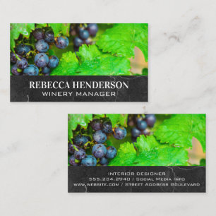 Tarjeta De Visita Uvas y hojas de vino