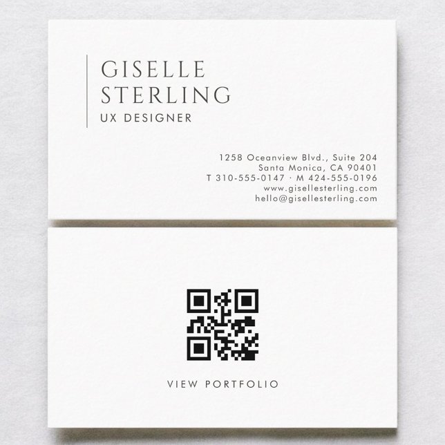 Tarjeta De Visita UX Designer Modern Professional QR Code (Subido por el creador)