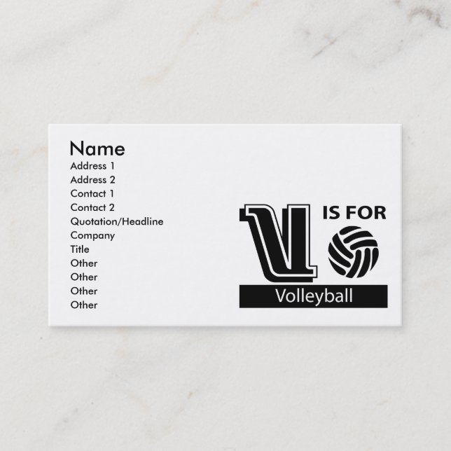 Tarjeta De Visita V está para el voleibol (Anverso)