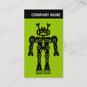 Tarjeta De Visita V jefe - foto - robot - verde
