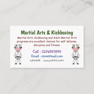 Tarjeta De Visita Vaca corta con traje de kung fu personalizado