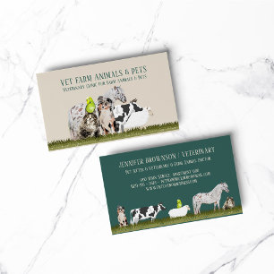 Tarjeta De Visita Vaca de caballo oveja perro gato pájaro animal hog