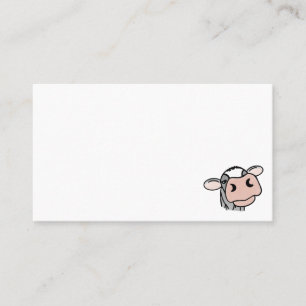 Tarjeta De Visita vaca de dibujos animados negro blanco rosa beso gr