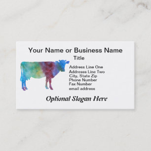 Tarjeta De Visita Vaca del arco iris con el texto adaptable