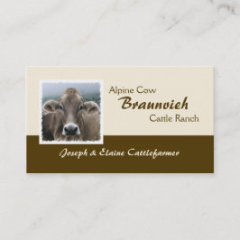 Tarjeta De Visita Vaca lechera alpina de Braunvieh