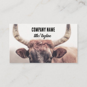 Tarjeta De Visita vaca marrón país animal fotografía personalizada