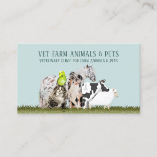Tarjeta De Visita Vaca Verde Oveja Perro Gato Pájaro Animal Hogar Ma