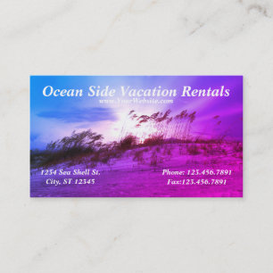 Tarjeta De Visita Vacaciones brillantes de la playa de Sandy