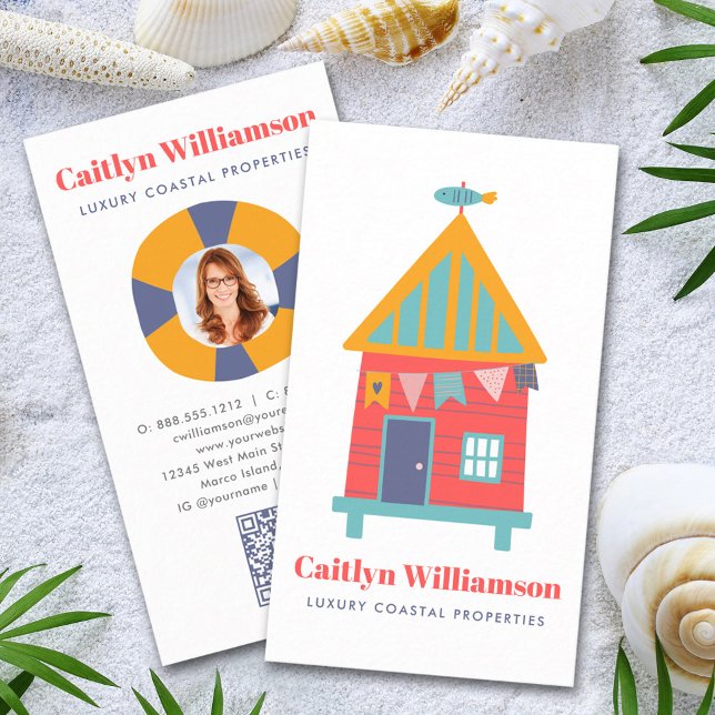 Tarjeta De Visita Vacaciones Inmobiliaria Foto QR Código Fun Beach H (Subido por el creador)