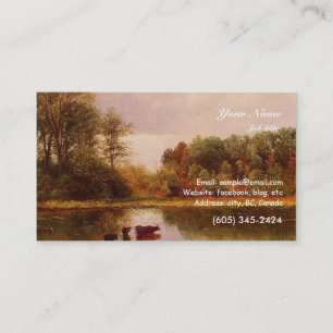 Tarjeta De Visita Vacas En Un Paisaje De Abrevadero Albert Bierstadt