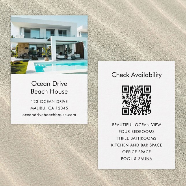 Tarjeta De Visita Vacation Rental Property Beach Promo Small Card (Subido por el creador)