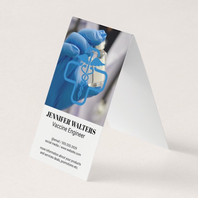 Tarjeta De Visita Vaccine | Medicine Health Care Logo (Anverso)