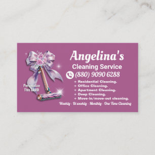 Tarjeta De Visita Vacío de limpieza de la casa retro