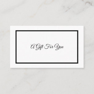 Tarjeta De Visita Vale mínimo elegante simple de la escritura