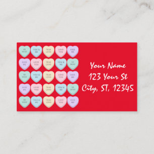 Tarjeta De Visita Valentine Candy Hearts Thunder_Cove