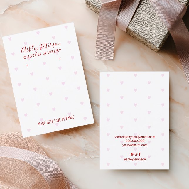 Tarjeta De Visita Valentine Hearts Love Jewelry Earring Display (Valentine Hearts Love Jewelry Earring Display Business Card)