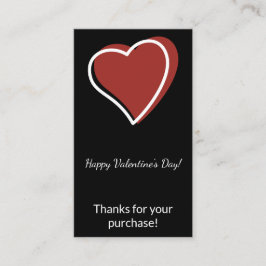 Tarjeta De Visita Valentine's Day Thanks for Your Purchase