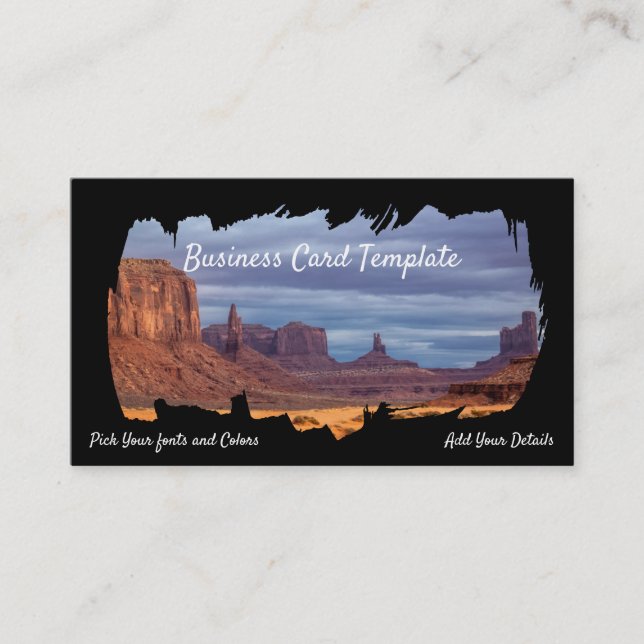 Tarjeta De Visita Valle de los Monumentos del Suroeste de Arizona (Anverso)