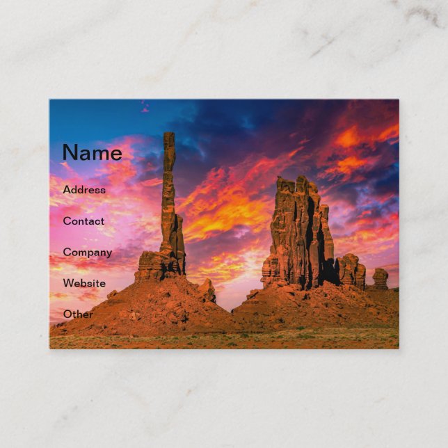 Tarjeta De Visita Valle del Monumento (Anverso)