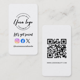 Tarjeta De Visita Vamos a obtener código QR de redes sociales sitio