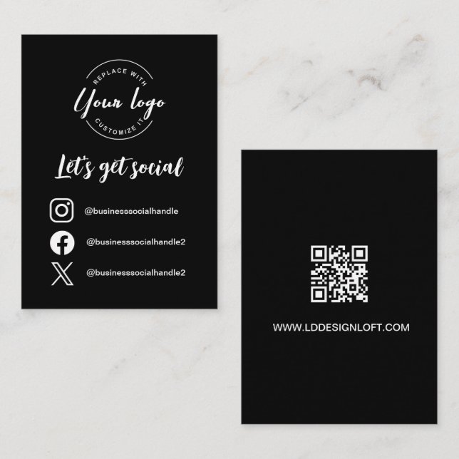 Tarjeta De Visita Vamos a obtener las cuentas de los medios sociales (Anverso / Reverso)