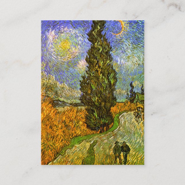 Tarjeta De Visita Van Gogh: Camino con Cypress y la estrella (Anverso)