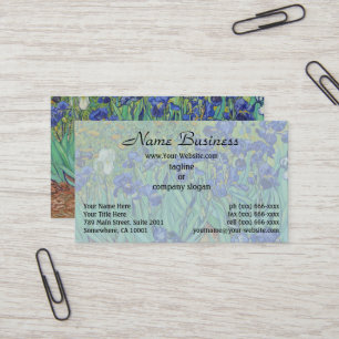 Tarjeta De Visita Van Gogh Classic Painting Irises Floral Botánico