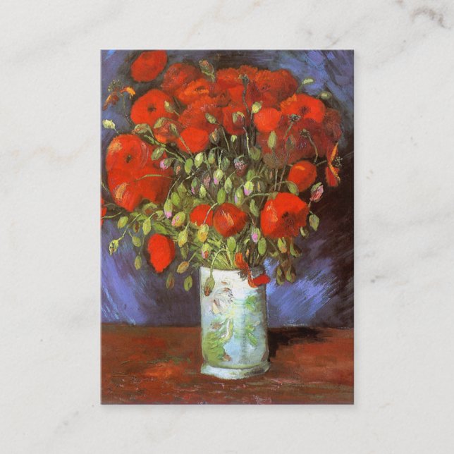 Tarjeta De Visita Van Gogh: Florero con las amapolas rojas (Anverso)