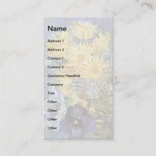 Tarjeta De Visita Van Gogh - Jarrón con lilas, margaritas y anémonas