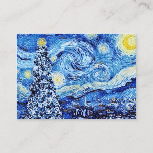 Tarjeta De Visita Van Gogh - La noche estrellada - Los Navidades bla (Anverso)
