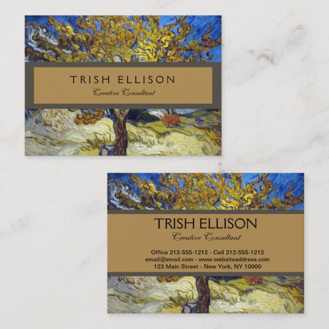Tarjeta De Visita Van Gogh Mulberry Tree Masterpiece Art (Anverso / Reverso)