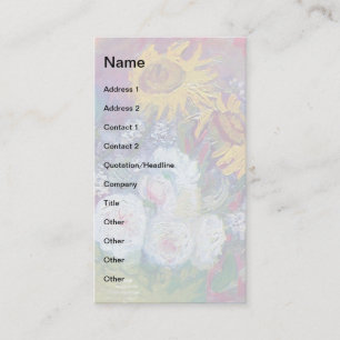 Tarjeta De Visita Van Gogh - Naturaleza muerta con rosas y girasoles