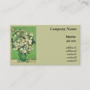 Tarjeta De Visita Van Gogh, Rosas rosadas en un jarrón